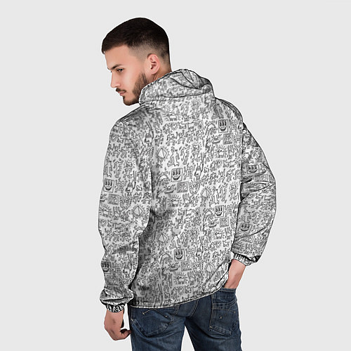 Мужская ветровка Человечки и пришельцы / 3D-Черный – фото 4