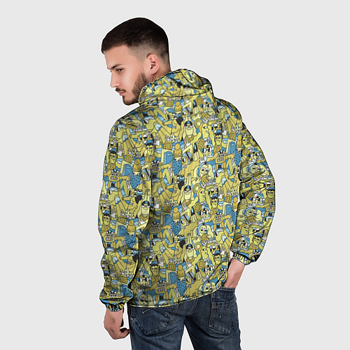 Мужская ветровка Отдыхающие на пляже / 3D-Белый – фото 4