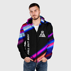 Ветровка с капюшоном мужская Fall Out Boy neon rock lights, цвет: 3D-черный — фото 2