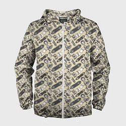 Ветровка с капюшоном мужская Скейт и граффити, цвет: 3D-белый