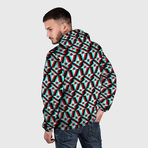 Мужская ветровка Астралис глитч логотип / 3D-Белый – фото 4