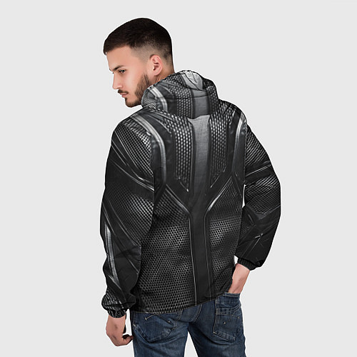 Мужская ветровка Карбоновый байкер / 3D-Белый – фото 4
