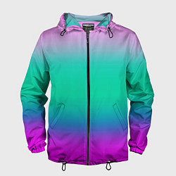 Ветровка с капюшоном мужская Градиент цветной, цвет: 3D-черный