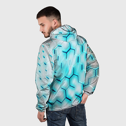 Мужская ветровка Неоновая броня соты / 3D-Белый – фото 4