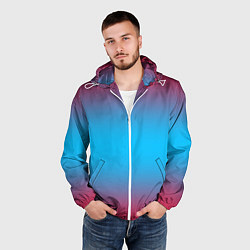 Ветровка с капюшоном мужская Neon gradeinet, цвет: 3D-белый — фото 2