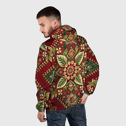 Мужская ветровка Русские классические узоры и орнамент / 3D-Белый – фото 4