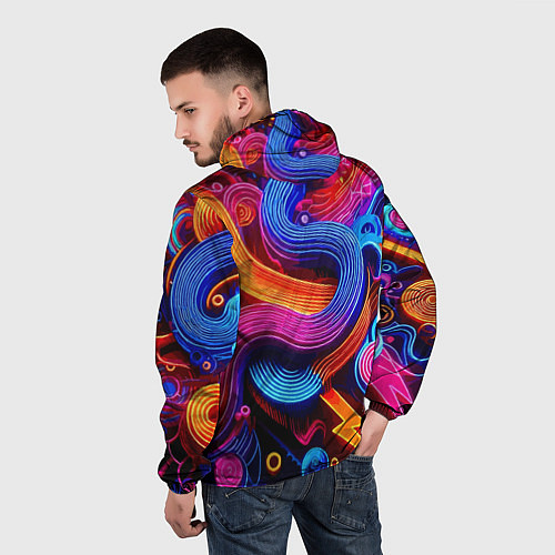 Мужская ветровка Colourful abstraction - Milano / 3D-Белый – фото 4