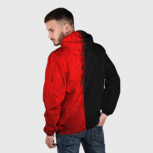 Мужская ветровка Exeed - red gradient по-вертикали / 3D-Черный – фото 4