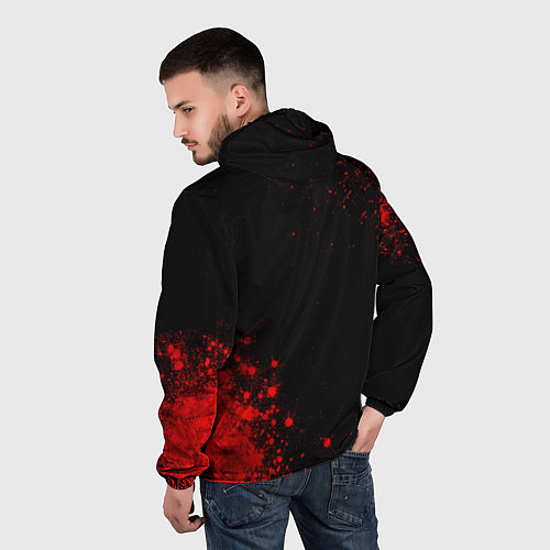 Мужская ветровка OneRepublic - red gradient вертикально / 3D-Черный – фото 4