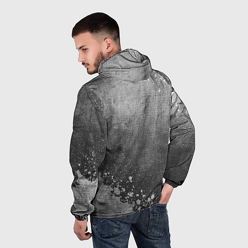 Мужская ветровка Burzum - grey gradient вертикально / 3D-Черный – фото 4