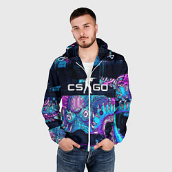 Ветровка с капюшоном мужская CS GO neon blob, цвет: 3D-белый — фото 2