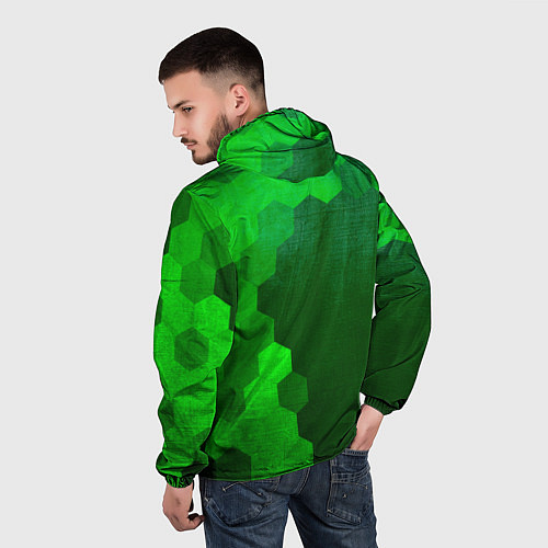 Мужская ветровка Chery - green gradient по-вертикали / 3D-Черный – фото 4