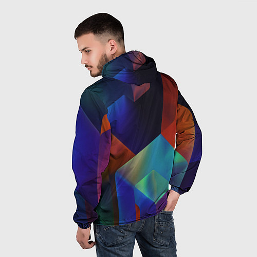 Мужская ветровка Геометрия мозаика / 3D-Черный – фото 4