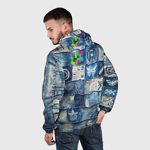 Мужская ветровка Пэчворк с игровыми значками / 3D-Белый – фото 4