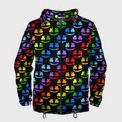 Ветровка с капюшоном мужская Marshmello pattern neon, цвет: 3D-черный