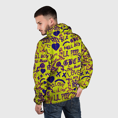 Мужская ветровка Lil peep rap pattern / 3D-Белый – фото 4