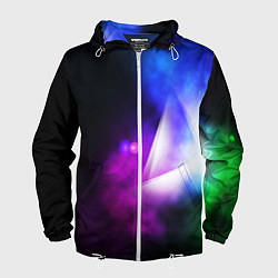 Ветровка с капюшоном мужская Космос геометрия, цвет: 3D-белый