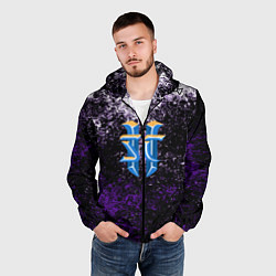 Ветровка с капюшоном мужская Starcraft брызги красок, цвет: 3D-черный — фото 2