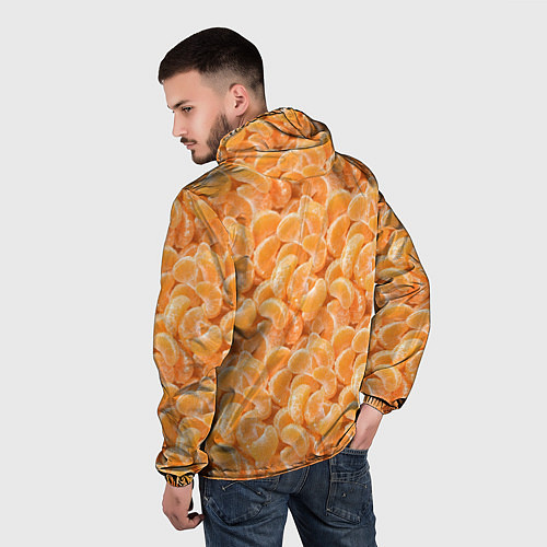 Мужская ветровка Паттерн дольки мандарин / 3D-Белый – фото 4