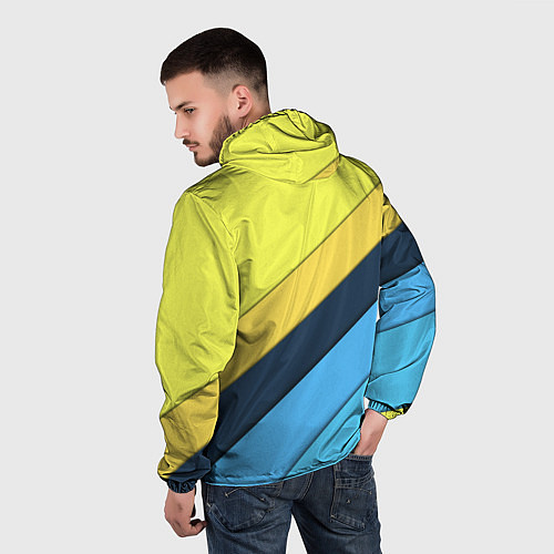 Мужская ветровка Геометрия полосы спорт / 3D-Черный – фото 4