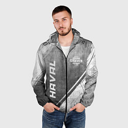 Ветровка с капюшоном мужская Haval - grey gradient вертикально, цвет: 3D-черный — фото 2