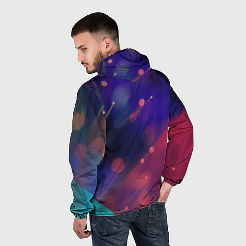 Мужская ветровка Абстракция - брызги / 3D-Белый – фото 4