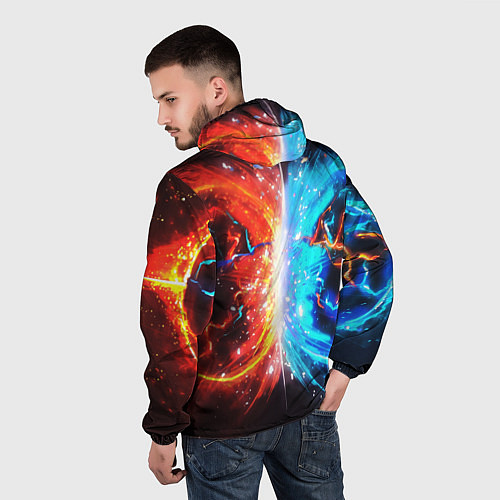 Мужская ветровка Битва планет абстракция / 3D-Белый – фото 4