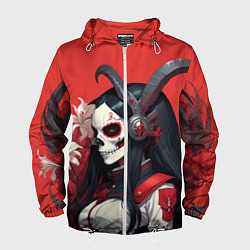 Мужская ветровка Девушка с макияжем калавера