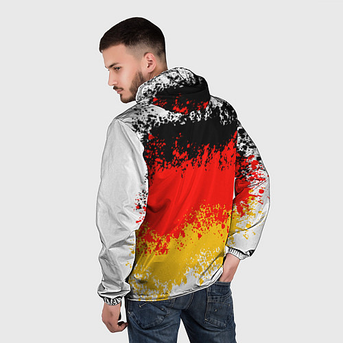 Мужская ветровка Флаг Германии в виде хаотичных пятен / 3D-Белый – фото 4