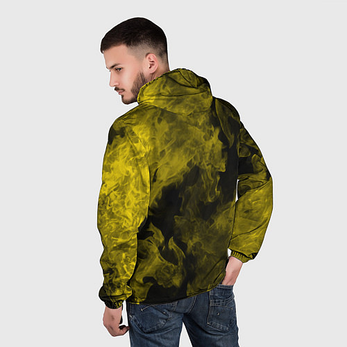 Мужская ветровка Жёлтый дым в огне / 3D-Белый – фото 4