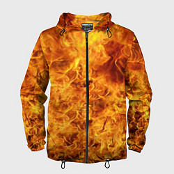 Ветровка с капюшоном мужская Весь в огне, цвет: 3D-черный