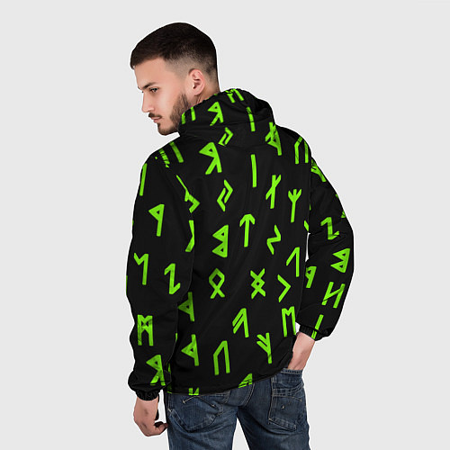 Мужская ветровка Славянская символика кислота / 3D-Белый – фото 4