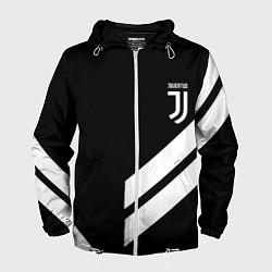 Ветровка с капюшоном мужская Juventus line white, цвет: 3D-белый