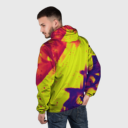 Мужская ветровка Serious Sam flame yellow / 3D-Белый – фото 4