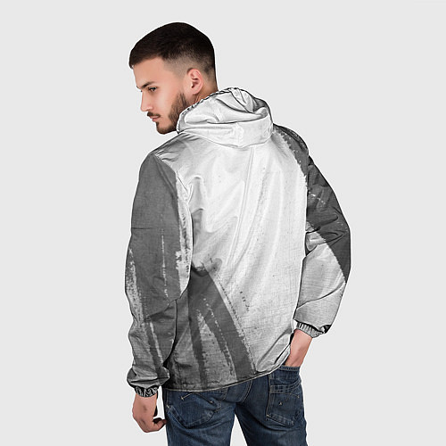Мужская ветровка Arsenal - white gradient вертикально / 3D-Черный – фото 4
