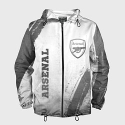 Ветровка с капюшоном мужская Arsenal - white gradient вертикально, цвет: 3D-черный