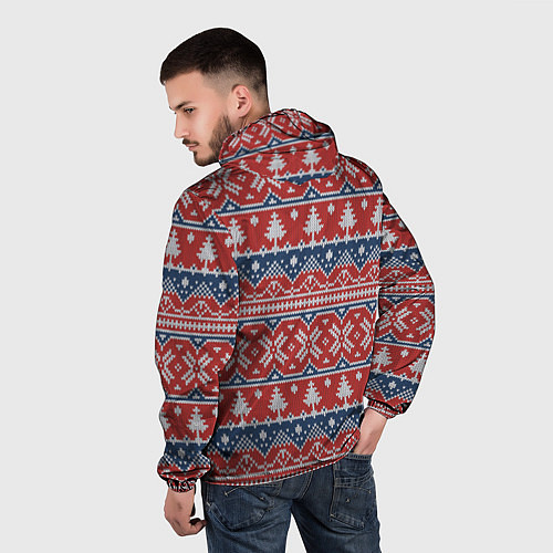 Мужская ветровка New year pattern / 3D-Белый – фото 4