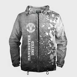 Ветровка с капюшоном мужская Manchester United - grey gradient по-вертикали, цвет: 3D-черный