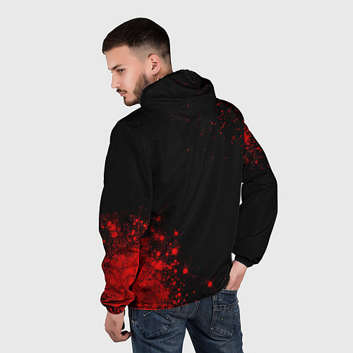 Мужская ветровка Chelsea - red gradient вертикально / 3D-Черный – фото 4