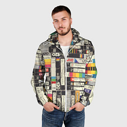 Ветровка с капюшоном мужская Видеокассеты vhs, цвет: 3D-белый — фото 2