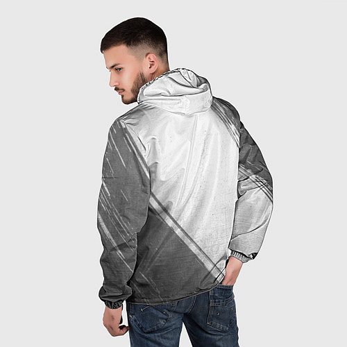 Мужская ветровка Lifan - white gradient вертикально / 3D-Черный – фото 4