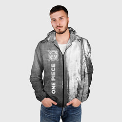Ветровка с капюшоном мужская One Piece - grey gradient по-вертикали, цвет: 3D-черный — фото 2