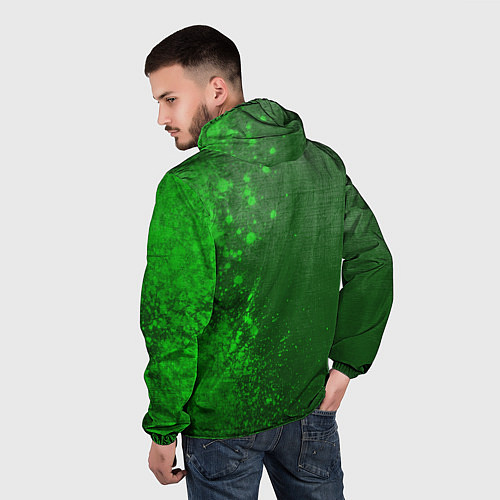 Мужская ветровка Borussia - green gradient по-вертикали / 3D-Черный – фото 4
