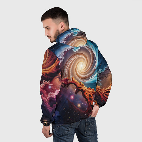 Мужская ветровка Энергия космоса / 3D-Белый – фото 4