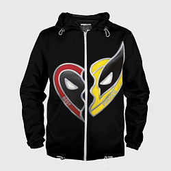 Ветровка с капюшоном мужская Deadpool and Wolverine best friends, цвет: 3D-белый
