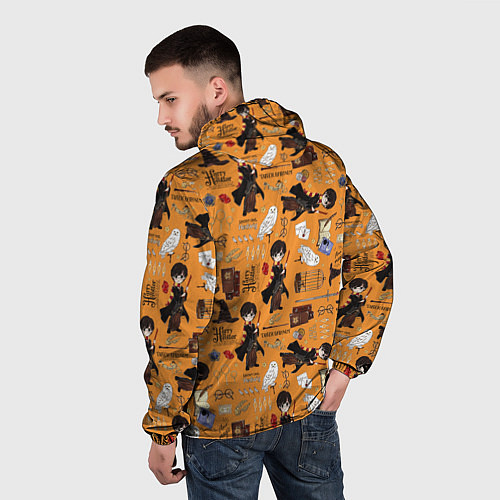 Мужская ветровка Гарри Поттер паттерн / 3D-Белый – фото 4