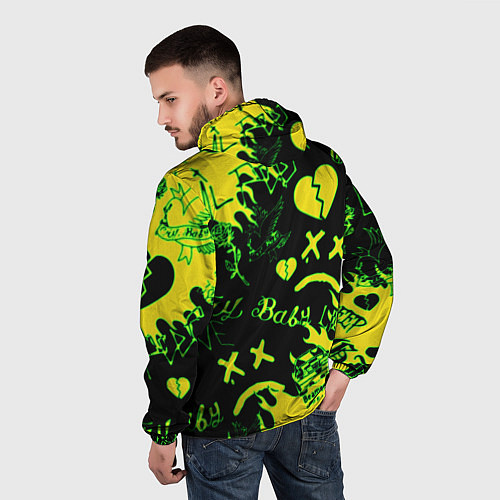 Мужская ветровка Lil Peep кислотные автографы / 3D-Белый – фото 4