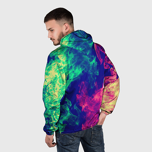 Мужская ветровка Огненный стиль текстура / 3D-Белый – фото 4