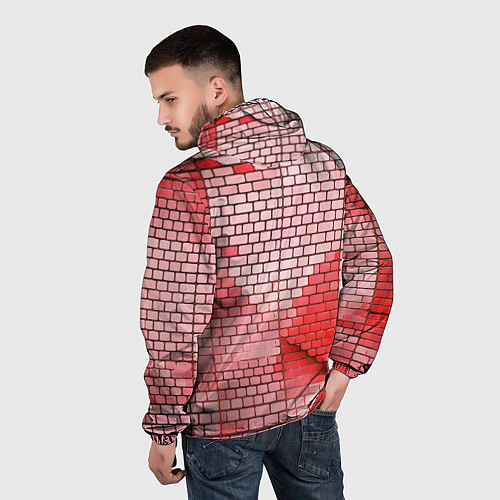 Мужская ветровка Красные кирпичики / 3D-Белый – фото 4