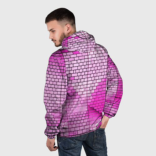 Мужская ветровка Розовые кирпичики / 3D-Белый – фото 4